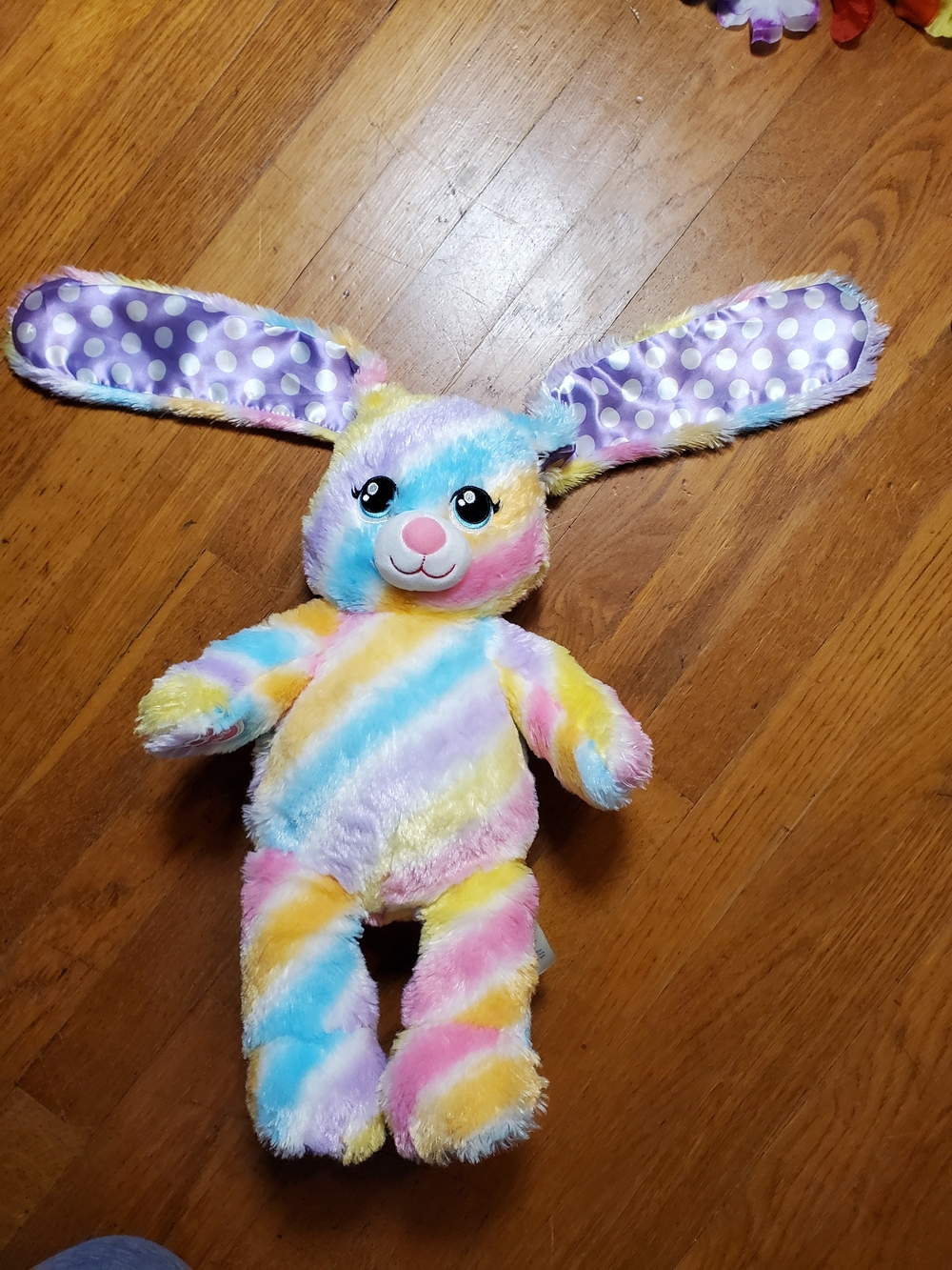 Build-A-Bear Pastel Rainbow Bunny Plush With Polka Dot Ears